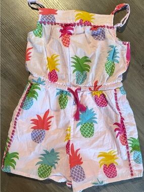 Mini Boden Pineapple Print Romper - Multicolor. Size 5-6.